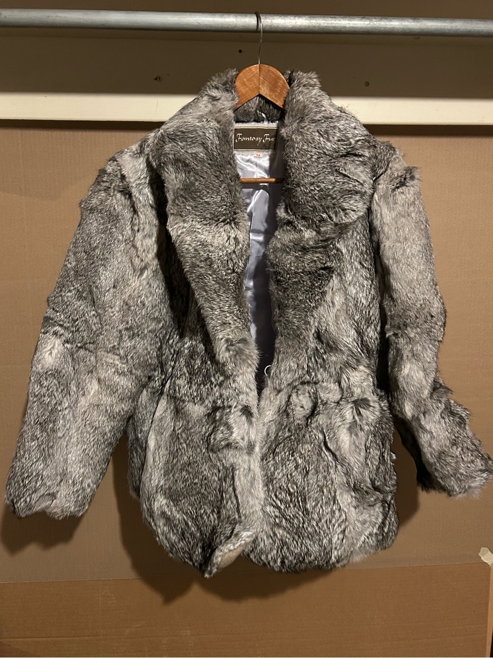 Women’s Grey Rabbit Fur Jacket